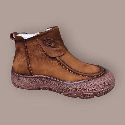 Ботинки женские демисезонные Ivva натуральная кожа коричневые 13267