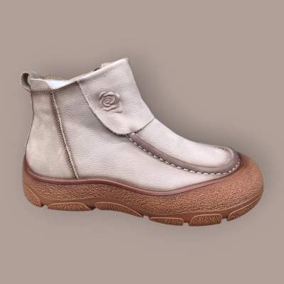 Ботинки женские демисезонные Ivva натуральная кожа бежевые 13269