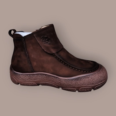 Ботинки женские демисезонные Ivva натуральная кожа шоколадные 13270