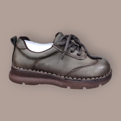 Полуботинки женские Ivva натуральная кожа серые 13283