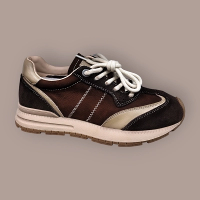 Кроссовки женские Ivva натуральная кожа шоколадные 13294