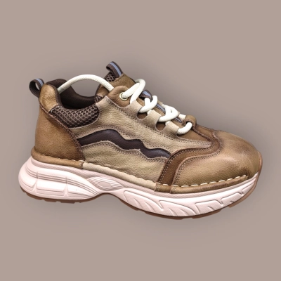 Кроссовки женские демисезонные Ivva натуральная кожа коричневые 13302