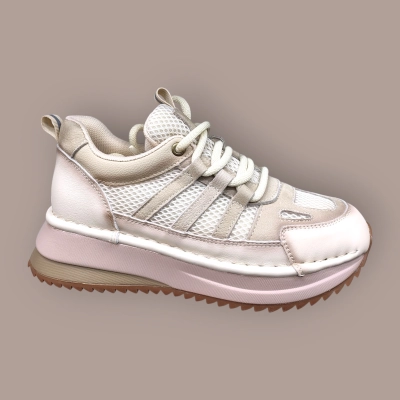 Кроссовки женские Ivva натуральная кожа бежевые 13305