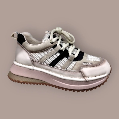 Кроссовки женские Ivva натуральная кожа бежевые 13307