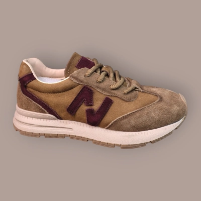 Кроссовки женские Ivva натуральная кожа коричневые 13318