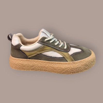 Кроссовки женские Ivva натуральная кожа хаки 13326