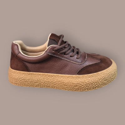 Кроссовки женские Ivva натуральная кожа шоколадные 13327