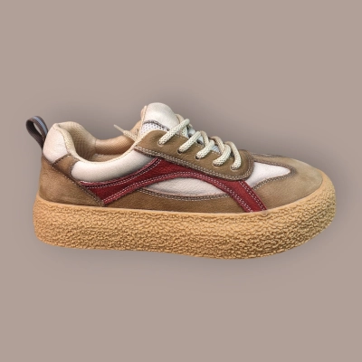 Кроссовки женские Ivva натуральная кожа коричневые 13328