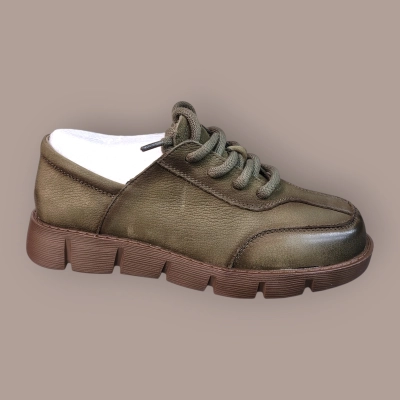 Полуботинки женские Ivva натуральная кожа хаки 13355