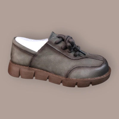 Полуботинки женские Ivva натуральная кожа серые 13356