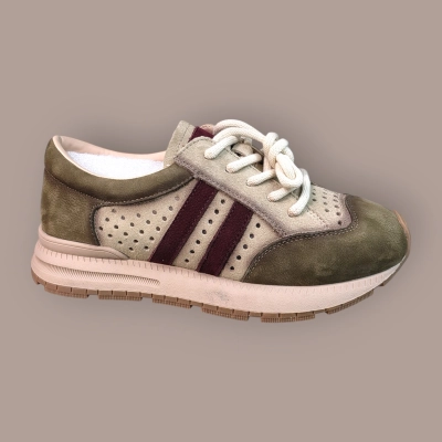 Кроссовки женские летние Ivva натуральная кожа хаки 13370