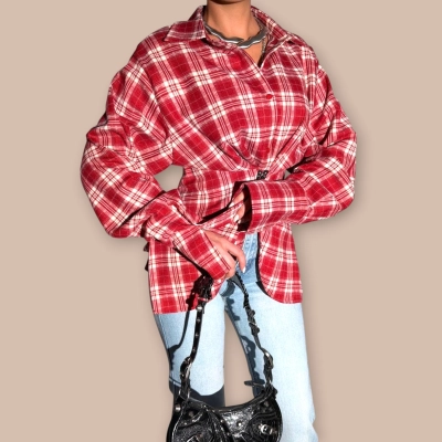 Рубашка в клетку красная 26037 Рубашка в клетку красная 26037