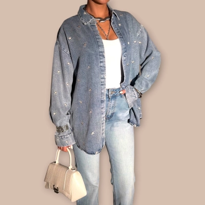 Джинсовые рубашка голубая 25835 Джинсовые рубашка голубая 25835