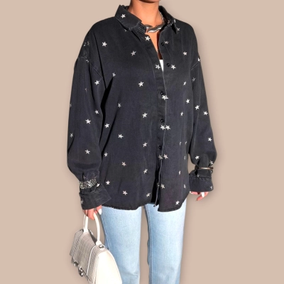 Джинсовые рубашка черная 25835 Джинсовые рубашка черная 25835