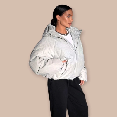 Пуховик женский бежевый 5503 Пуховик женский бежевый 5503