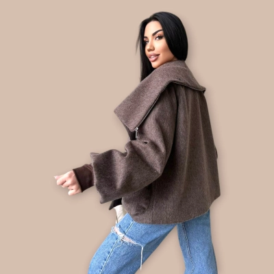 Полупальто коричневое 13435 Полупальто коричневое 13435