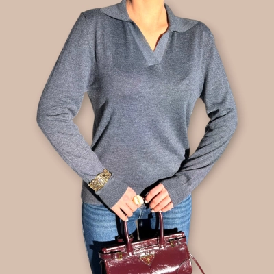 Кофта поло серая 25255А Кофта поло серая 25255А