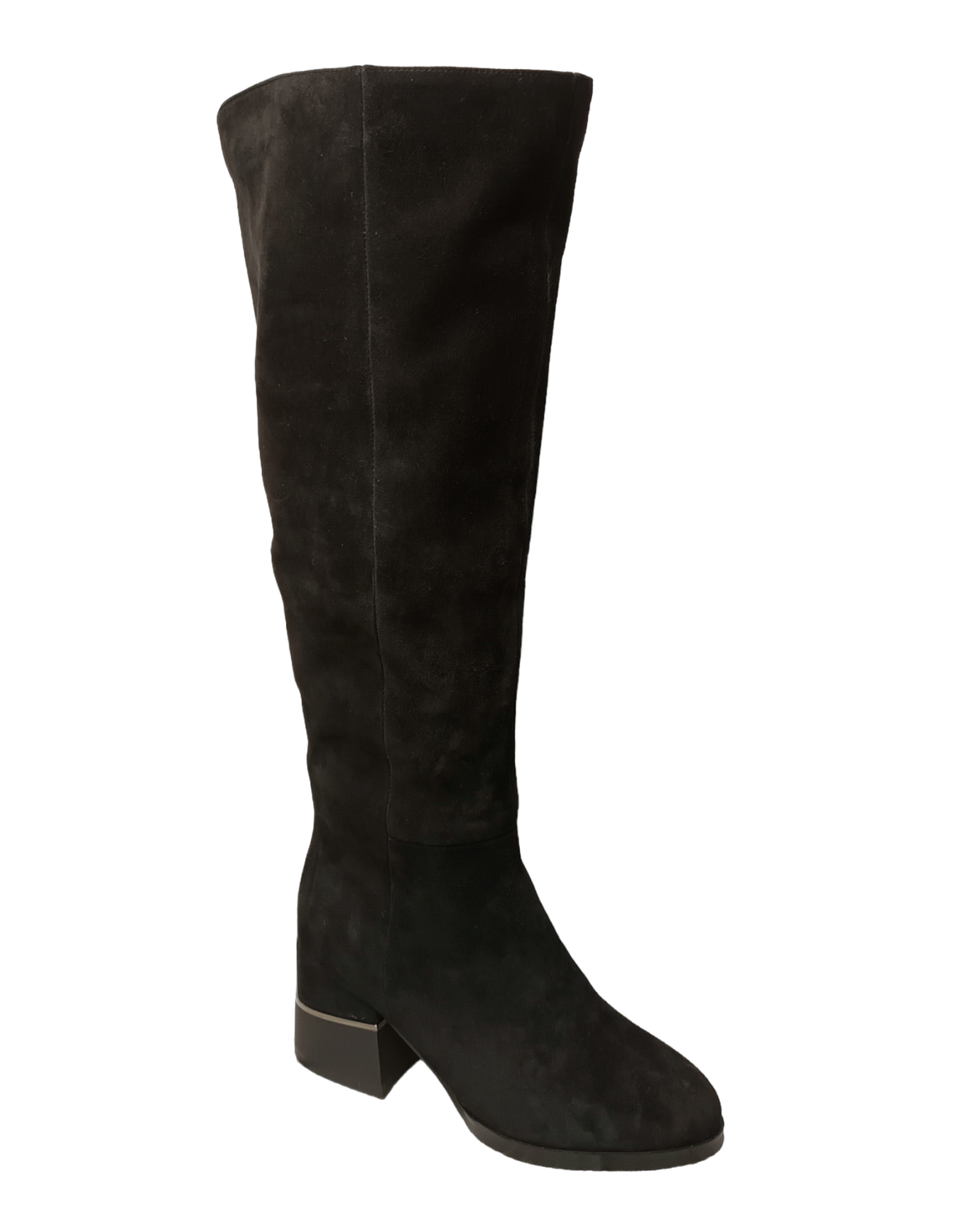 Сапоги высокие женские зимние замшевые черные Z232-7