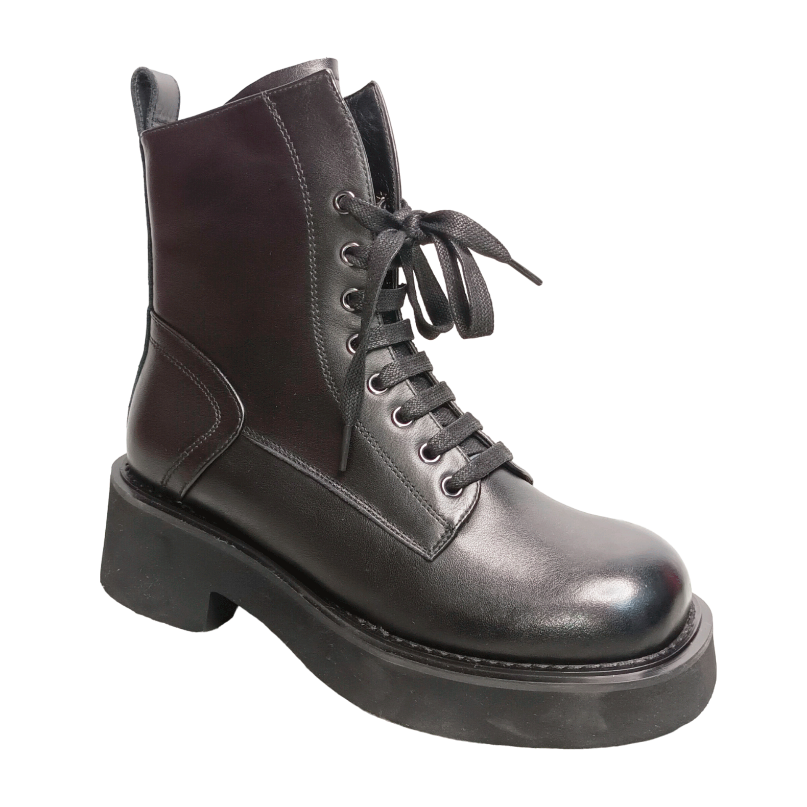 Ботинки женские демисезонные кожаные черные HP426A